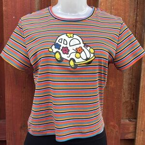 Next Era Multicolor Striped Kids Tee with Car Design S/M